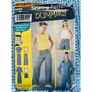 Simplicity  pattern 9886 Kids pajamas top shorts Size 3 4 5 6 7 8 9 10